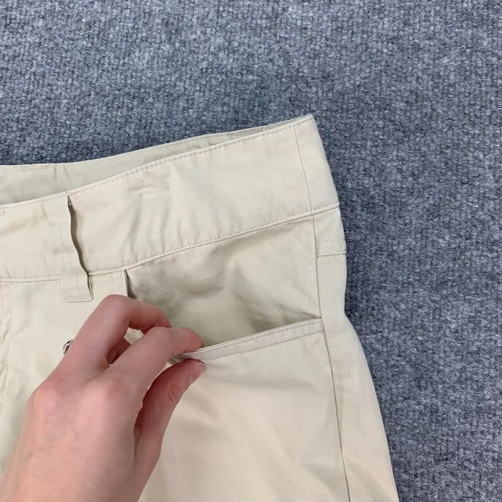 Patagonia Organic Cotton Capri Womens 8 Beige Pockets Outdoor Zip Fly Khakis